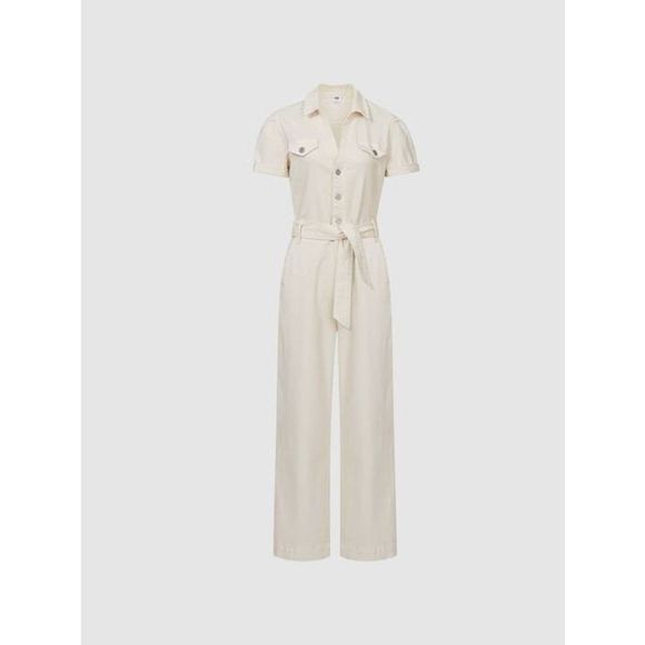 PAIGE Anessa Puff Sleeve Jumpsuit in Quartz Sand NWT size 10 - Picture 3 of 16